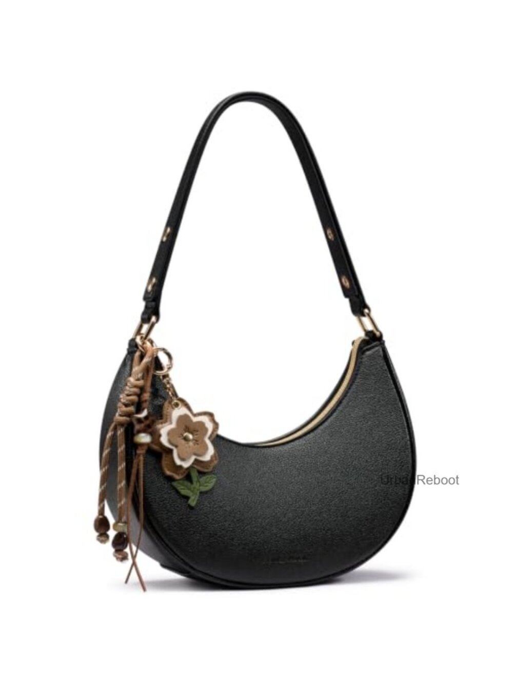 Faux Leather Crescent Shoulder Bag Small Clutch Crossbody Purse